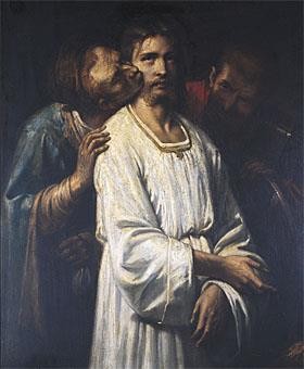トーマス・クチュール Painting - Le Baiser de Judas 人物画家 Thomas Couture